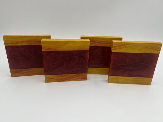 Wood and epoxy coasters