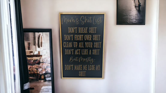 Mom's List Sign