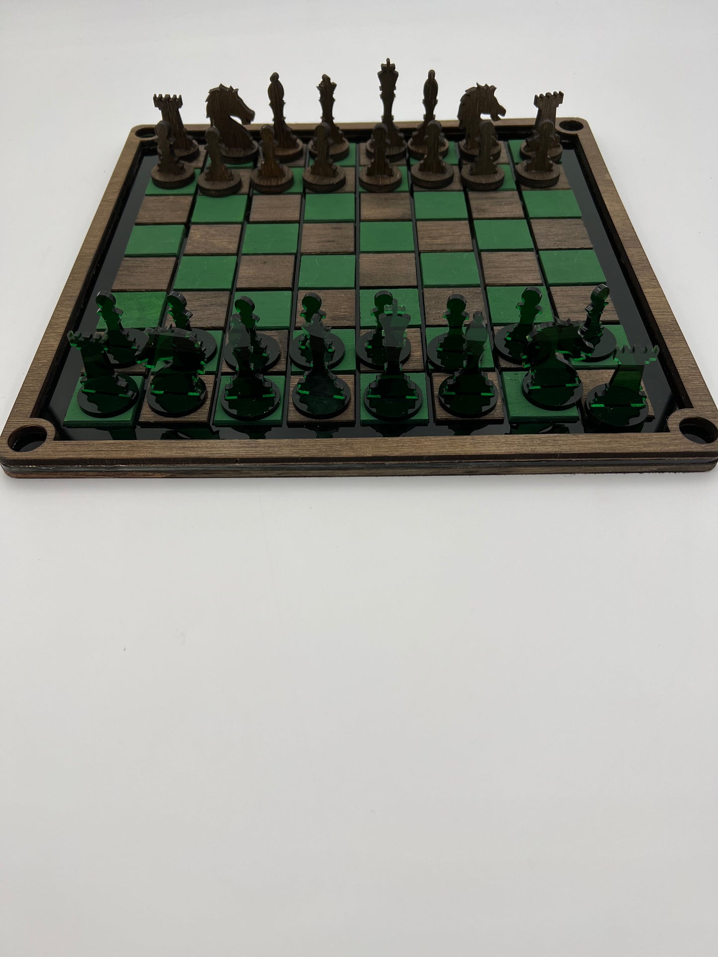 Wood and Acrylic Chess Set