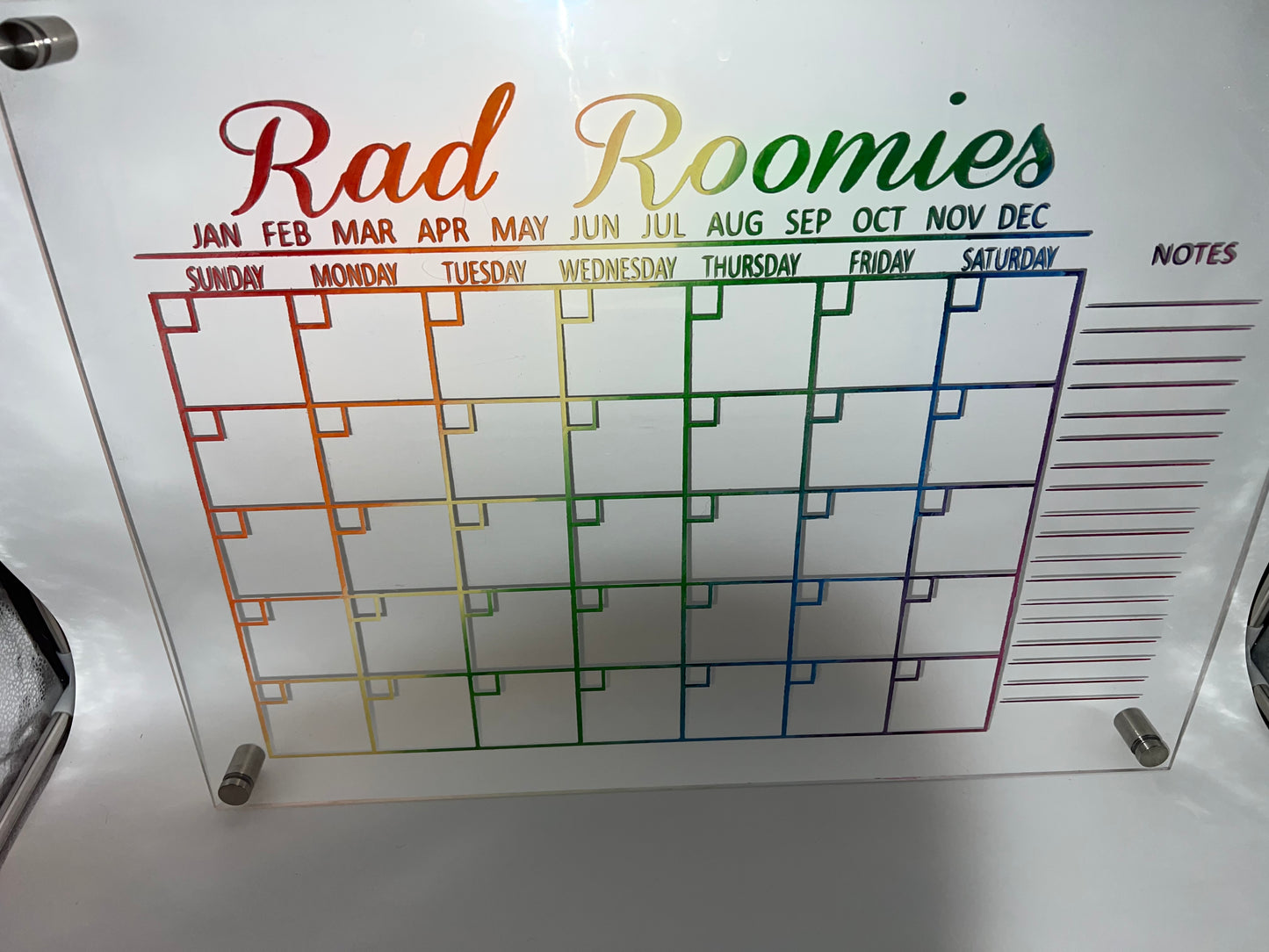 Acrylic Dry Erase Calendars