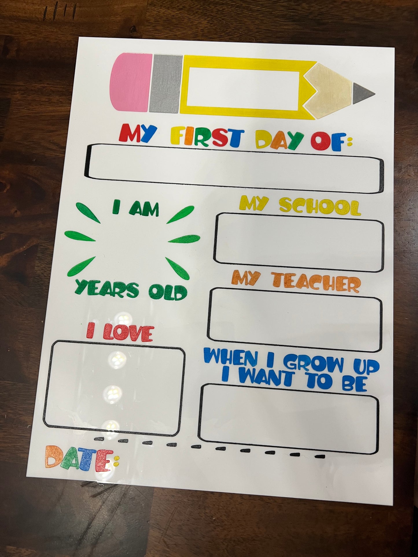 Back to School Dry Erase Sign