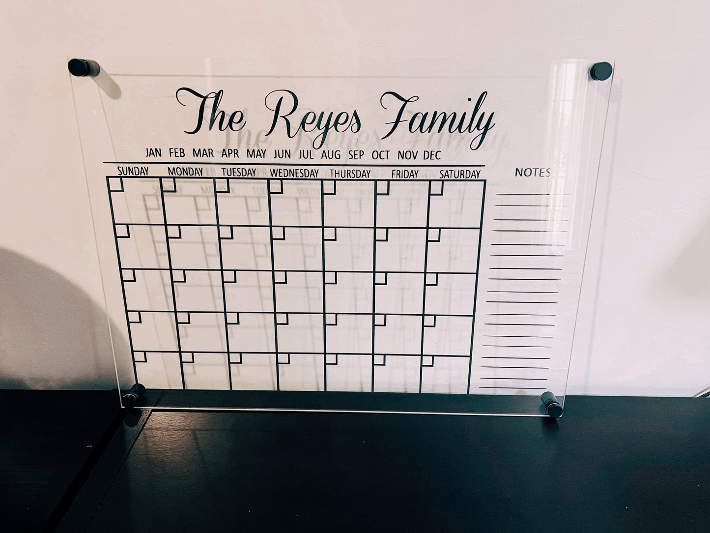 Acrylic Dry Erase Calendars