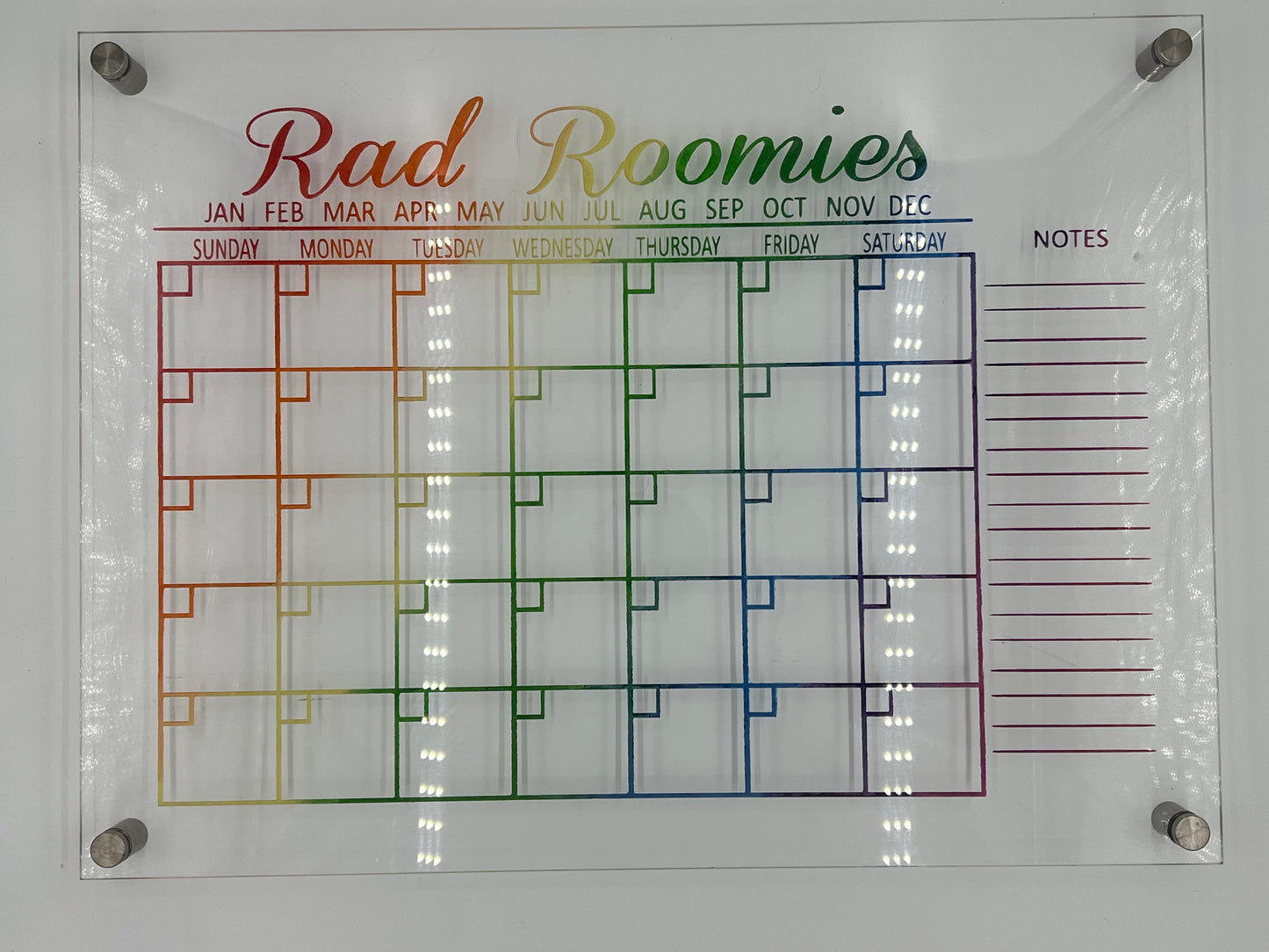 Acrylic Dry Erase Calendars