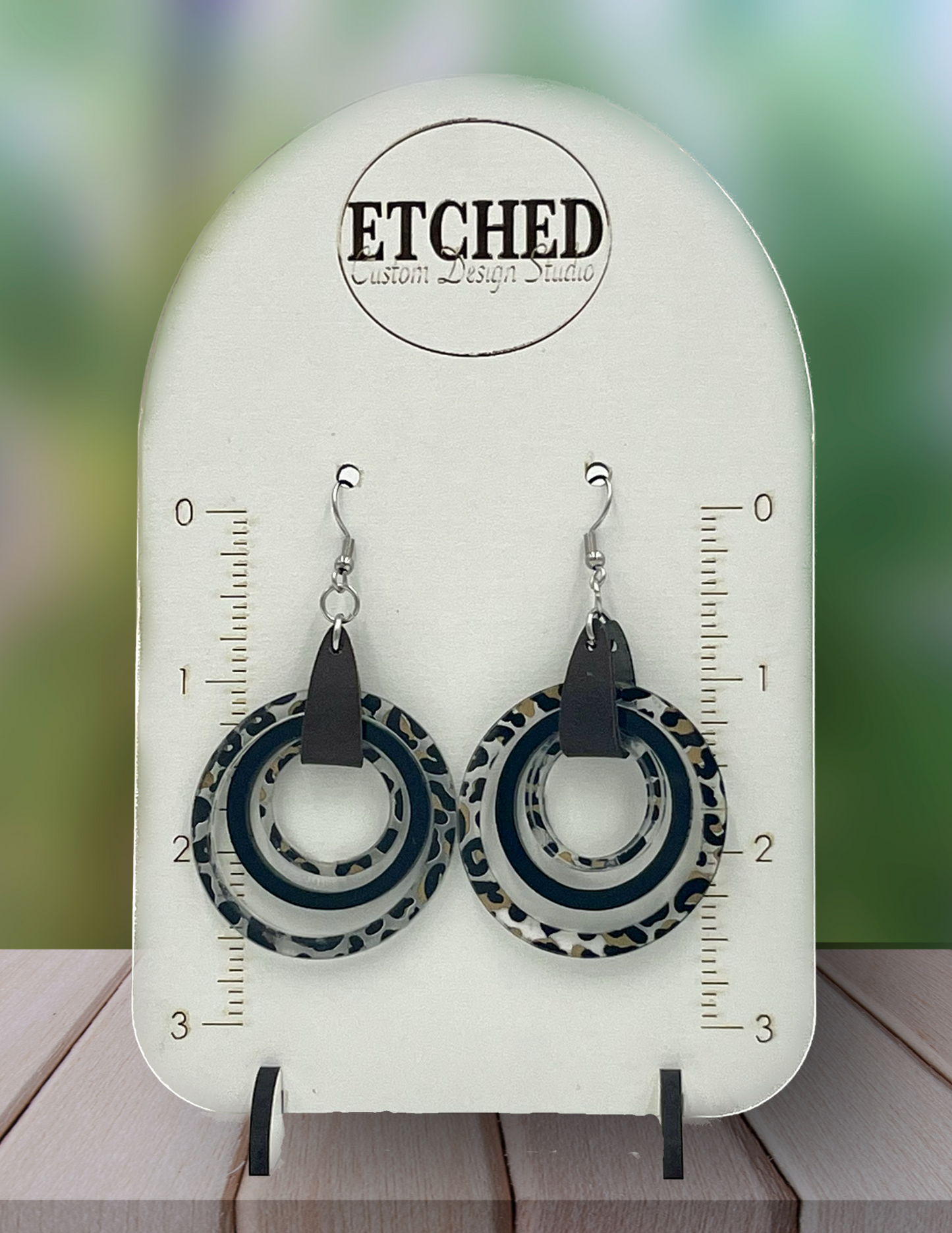 Leopard Layered Circle Earrings