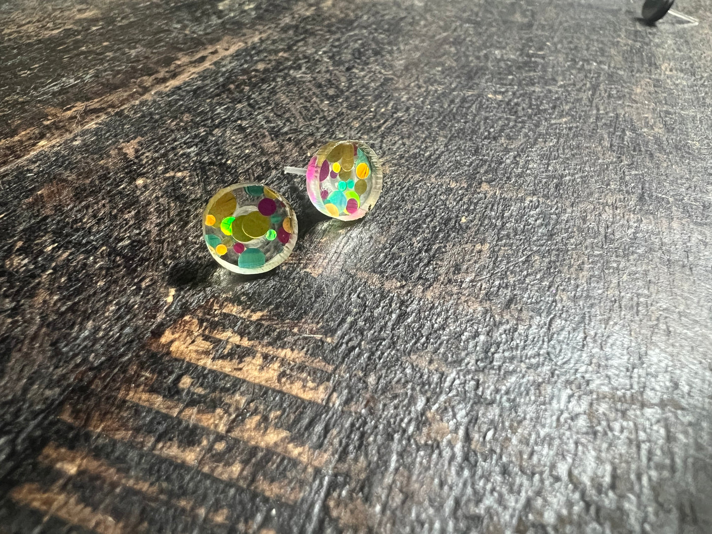 Bright confetti Acrylic Metal Free Studs