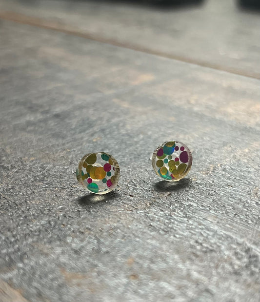 Bright confetti Acrylic Metal Free Studs