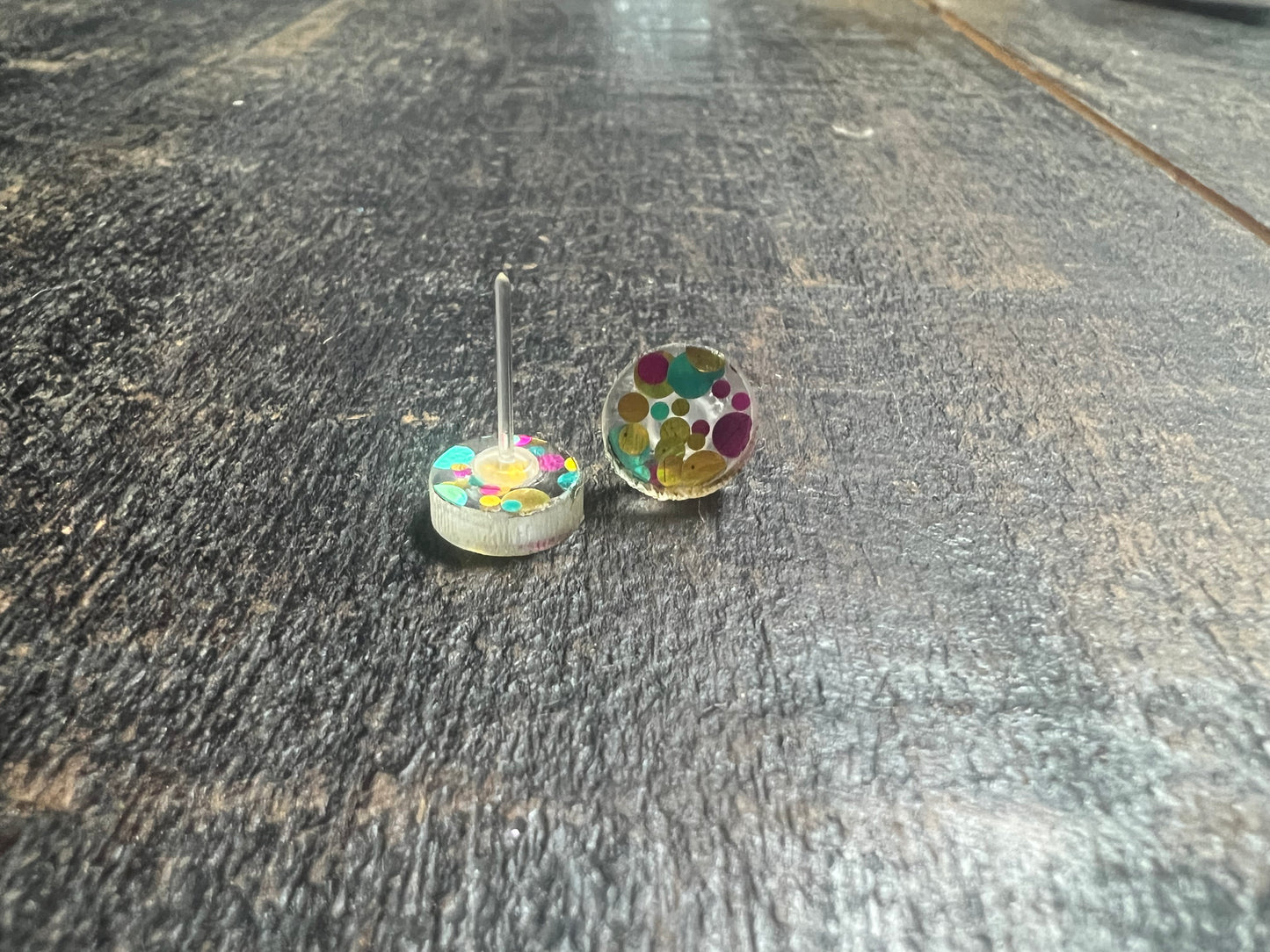 Bright confetti Acrylic Metal Free Studs