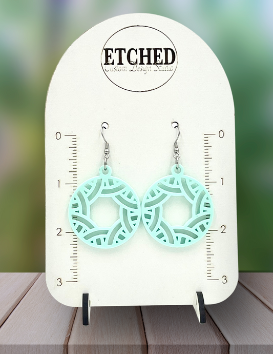 Mint Acrylic  Dangle Earrings