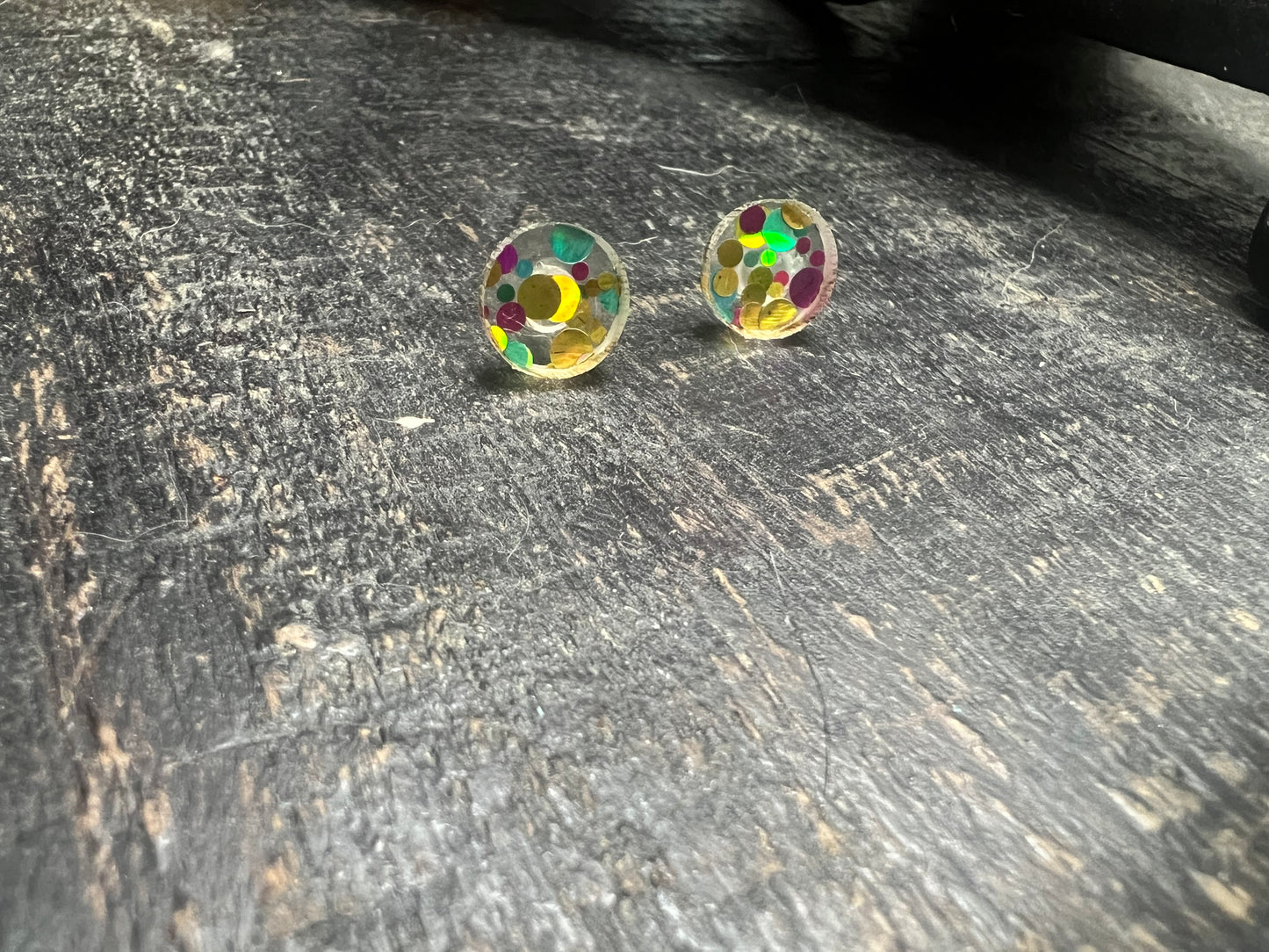 Bright confetti Acrylic Metal Free Studs