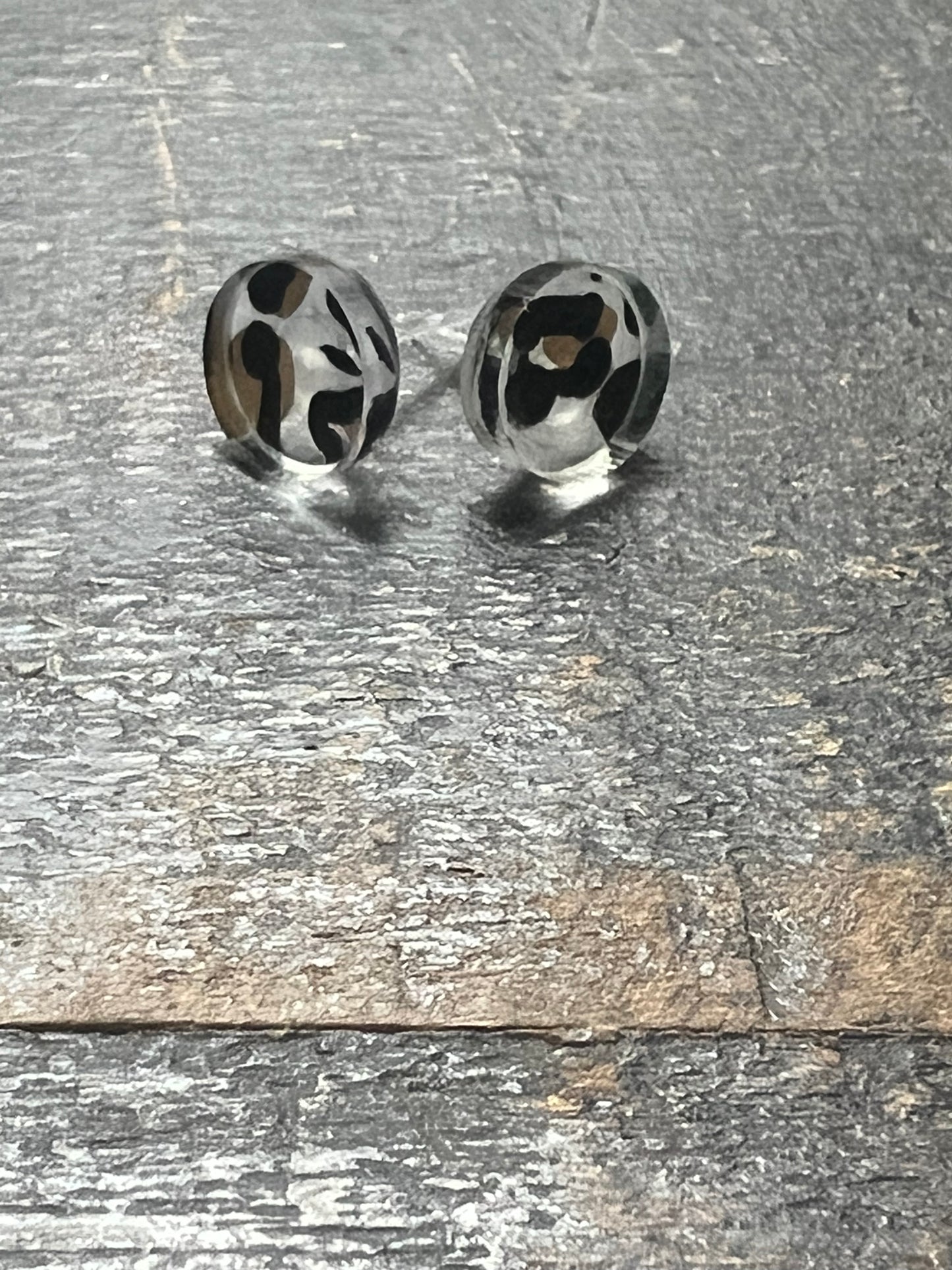 Leopard Acrylic Metal Free Stud Earrings